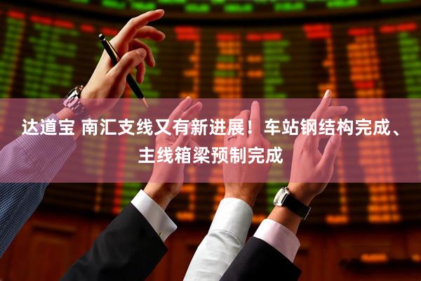 达道宝 南汇支线又有新进展！车站钢结构完成、主线箱梁预制完成